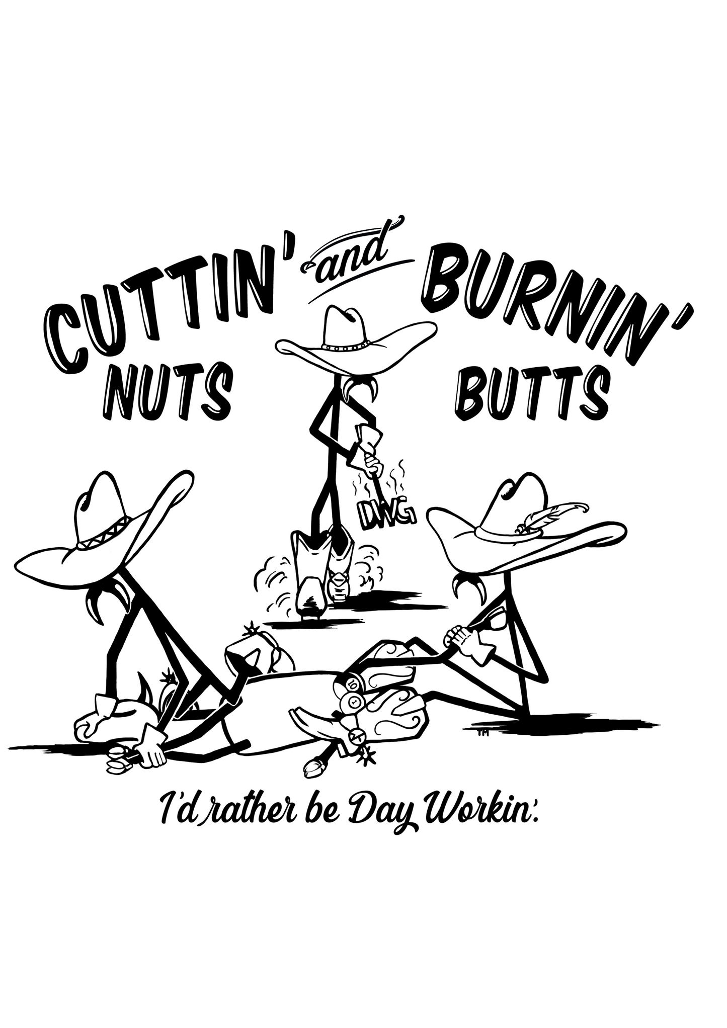 Cuttin' Nuts Burnin' Butts- Unisex Fleece Pullover Hooded Sweatshirt