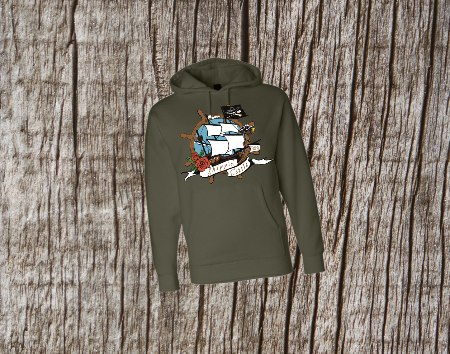 Shippin' Cattle- Unisex Fleece Hooded Sweatshirt